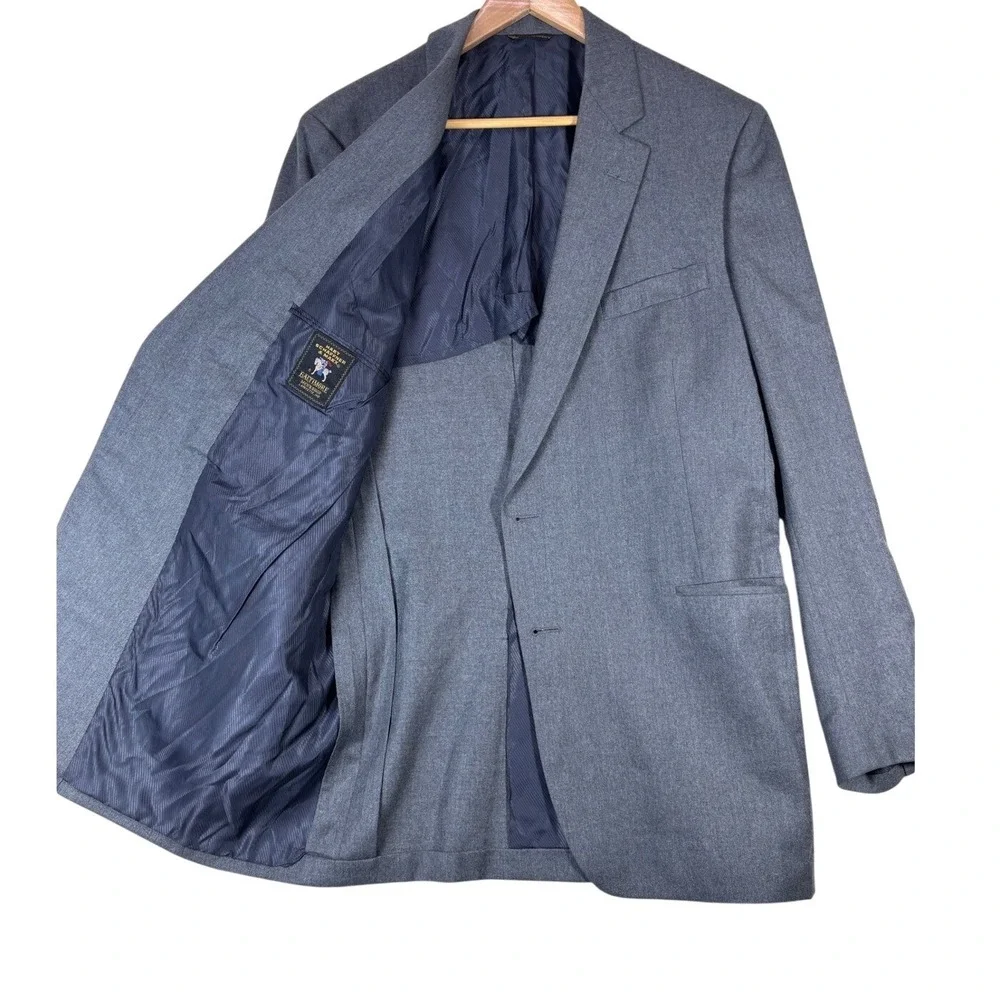 Hart Schaffner Marx Mens Gray Wool‎ Blazer Sport Coat Corporate Collection 42R